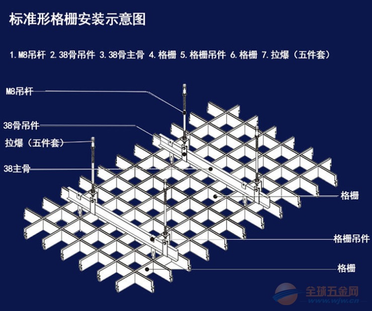 湖北铝合金格栅施工队 铝合金格栅安装多少钱一平方