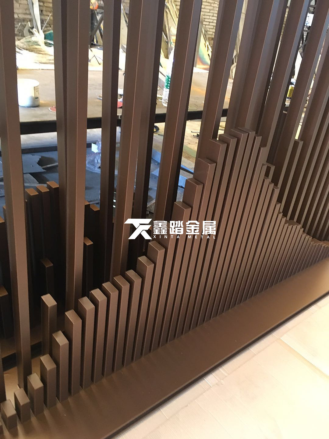 铝合金格栅背景墙户外 铝合金格栅背景墙户外效果图