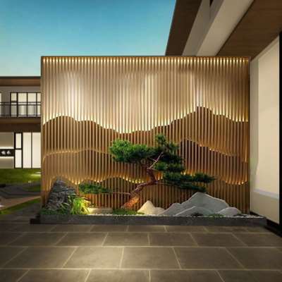 庭院铝合金格栅背景 庭院铝合金围栏的价格表