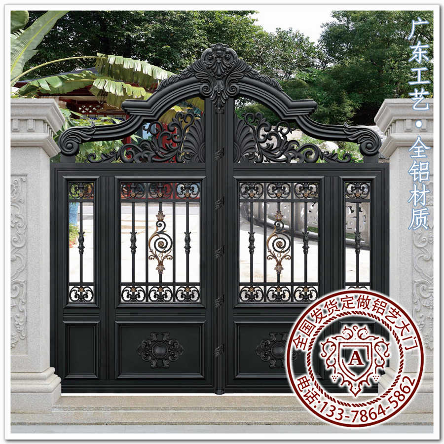别墅铝合金格栅院门 别墅外立面铝合金格栅