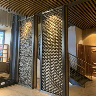 庭院铝合金格栅屏风 铝合金格栅屏风效果图