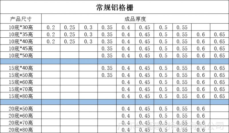 铝合金格栅板规格 铝合金格栅板多少钱一个平方