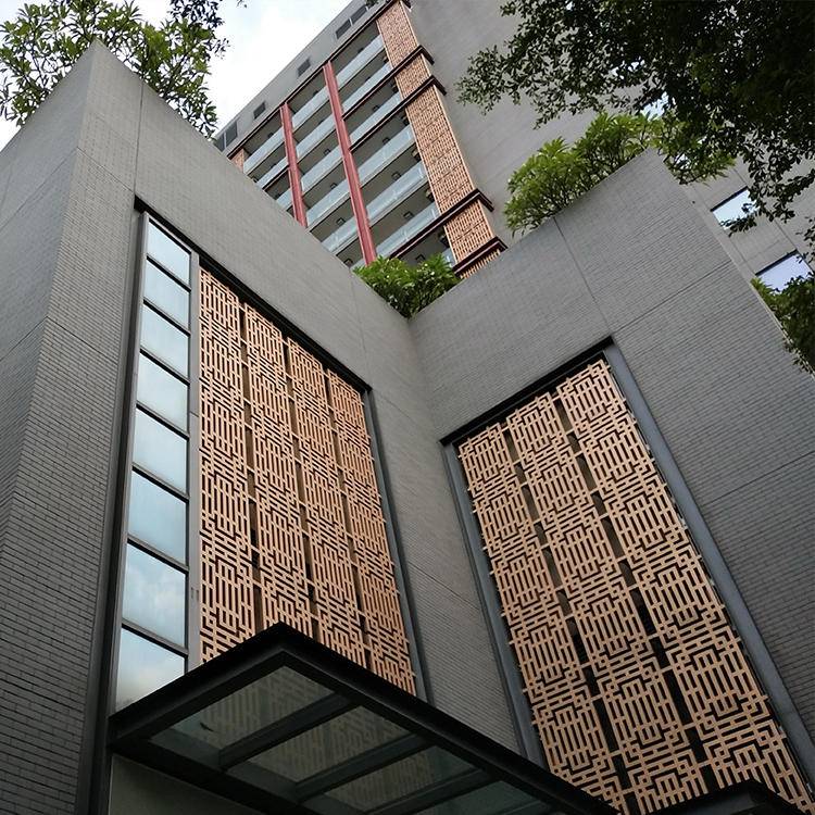 铝合金格栅铝合金幕墙 铝合金格栅幕墙施工方案