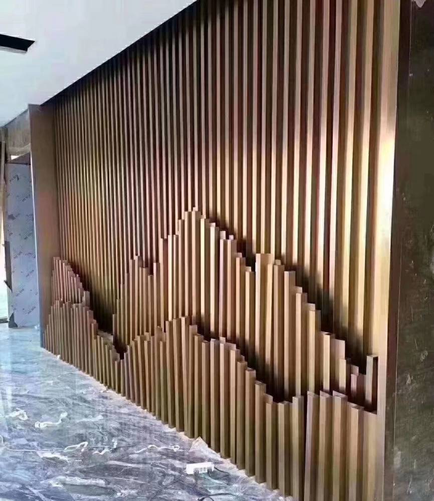 木纹铝合金格栅幕墙图片 木纹铝合金格栅幕墙图片高清
