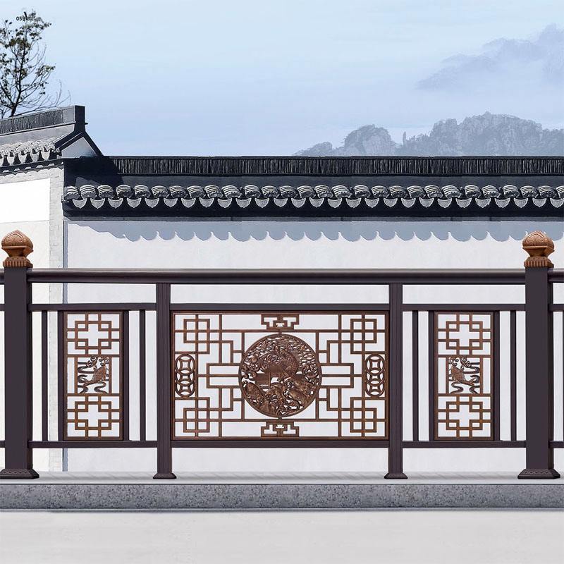 露台铝合金格栅护栏效果图 铝合金露台棚安装多少一平方
