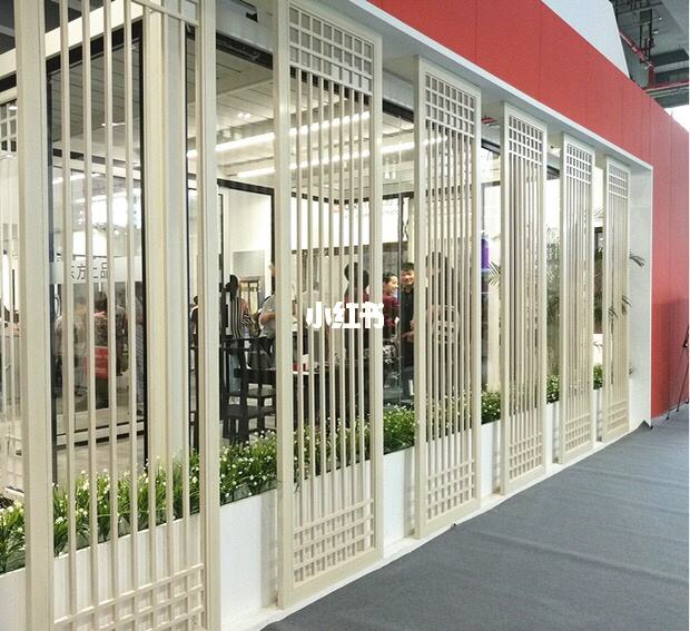 铝合金格栅门定制图片 铝合金格栅隔断墙效果图